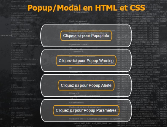 HTML / CSS : Popup / Modal